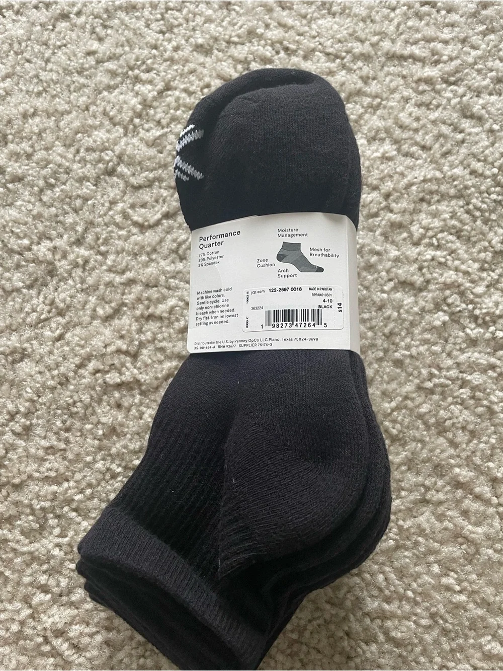 Xersion Women's Performance Quarter Socks - Black